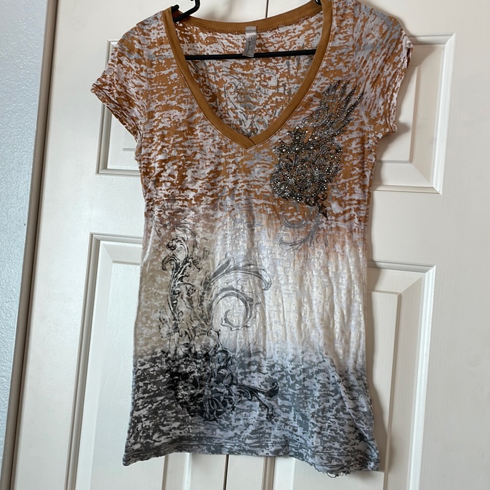 Ophelia Studded Burnout Tee. Women’s Size L